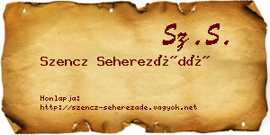 Szencz Seherezádé névjegykártya